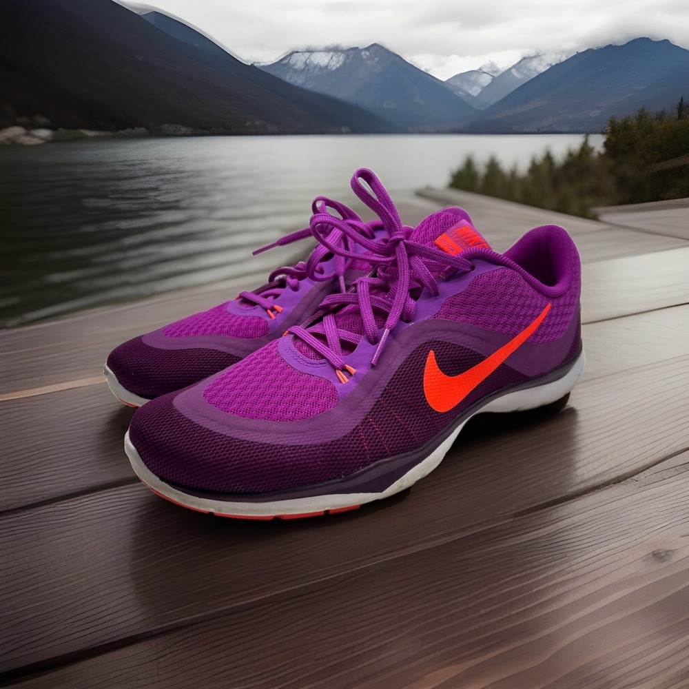 Nike Flex TR 6 Womens Size 9 Purple Orange Training Shoes Athletic Sneakers